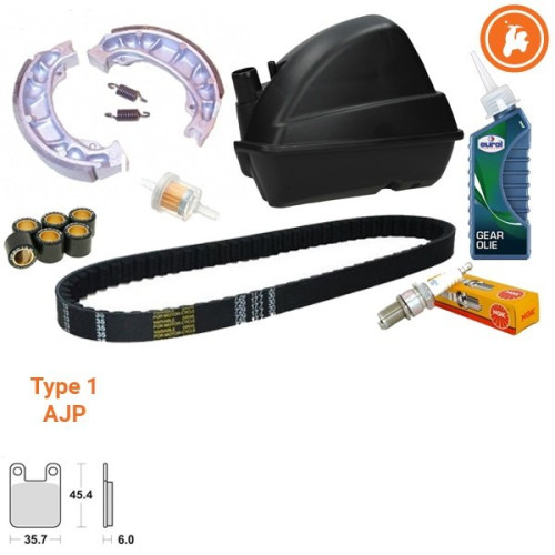 Onderhoudspakket Peugeot Ludix met Luchtfilter (schijfrem voorkant) - Grote beurt - Type 1 (AJP)