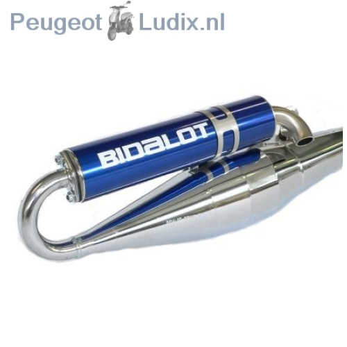 Uitlaat Peugeot Ludix Bidalot CS1R Chroom/blauw